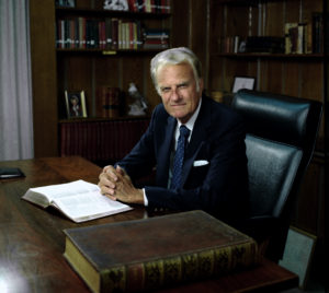 Billy Graham at his desk