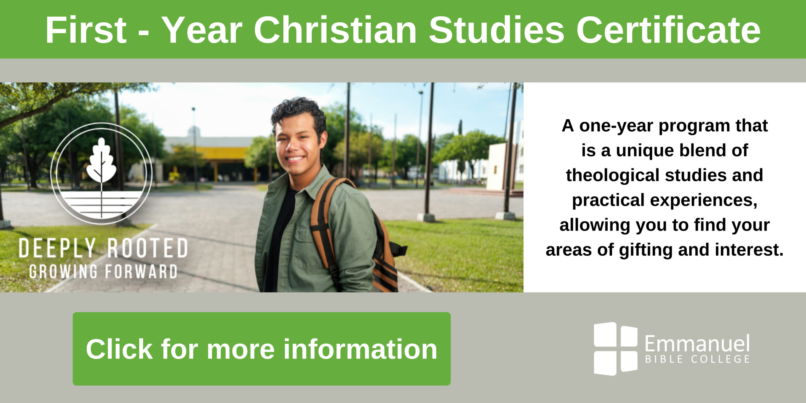 First-Year Christian Studies Certificate Banner